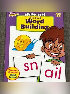 💞 New Ages 6-8 Dry Erase Word Building Reusable Educational Workbook
